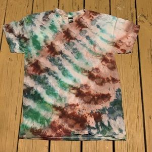 Adult Medium Green and Brown Striped Tie Dye